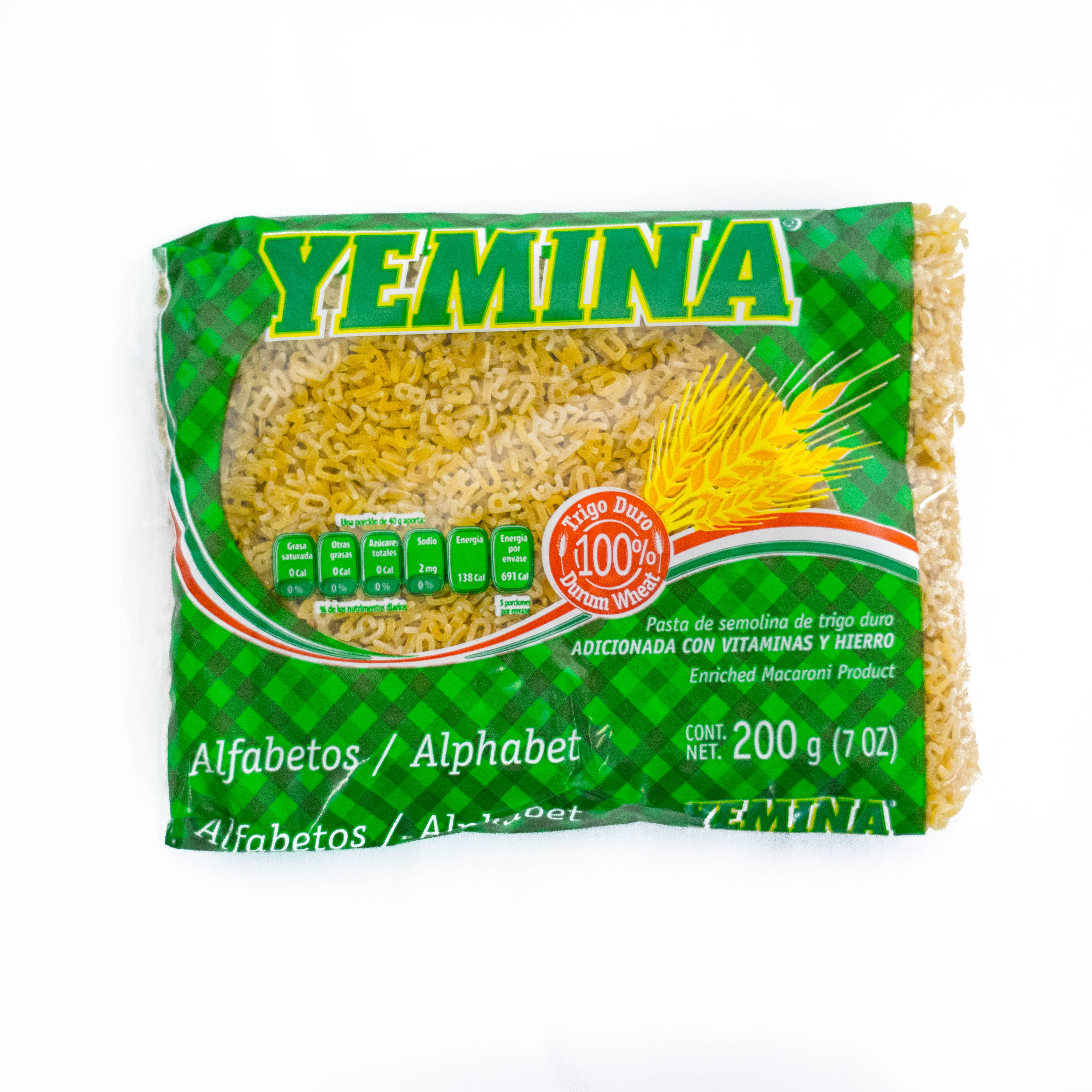 Pasta yemina alfabetos 200 gr. Pasta yemina alfabetos 200 gr.