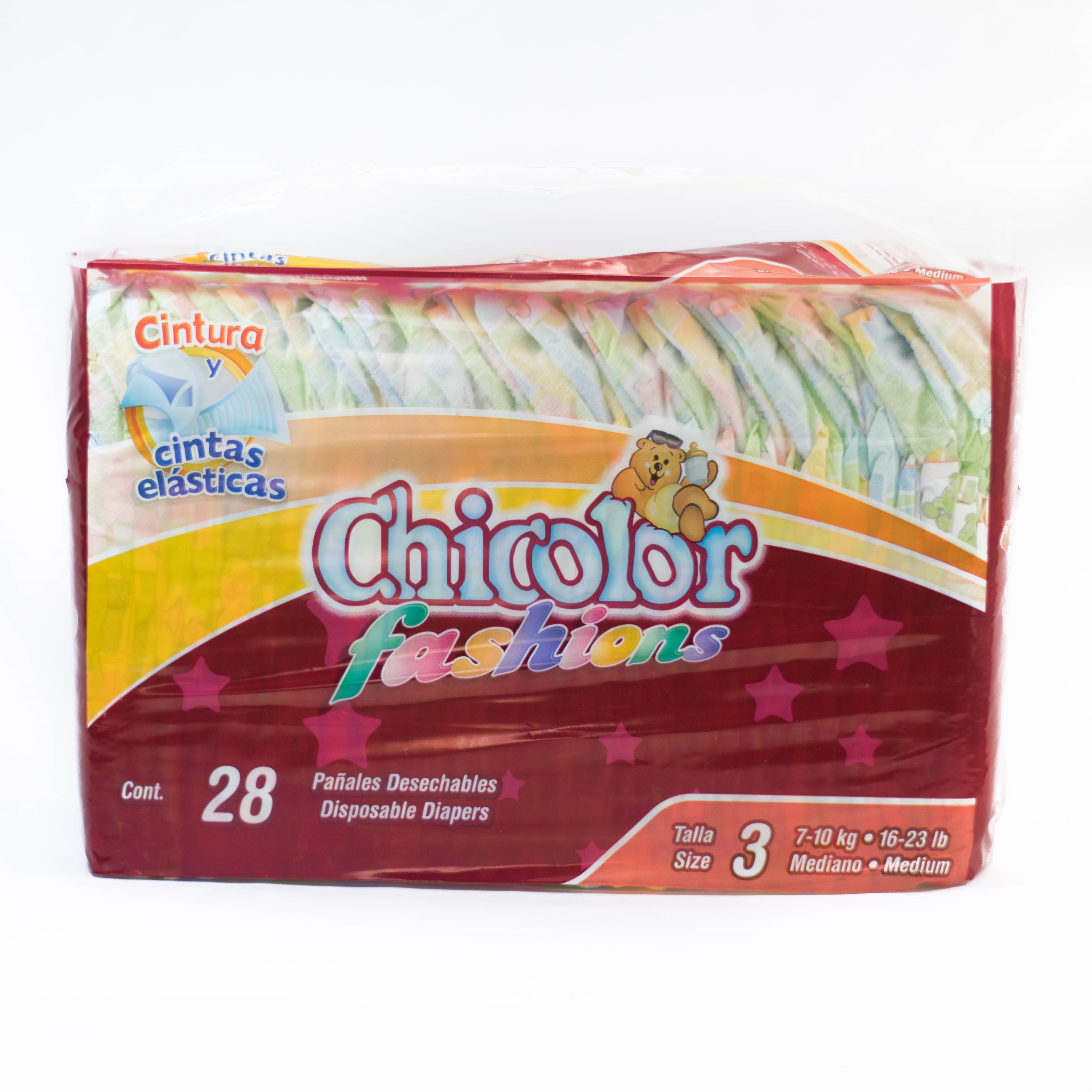 Pañal Chicolor Mediano et. 3 28 pz. Pañal Chicolor Mediano et. 3 28 pz.