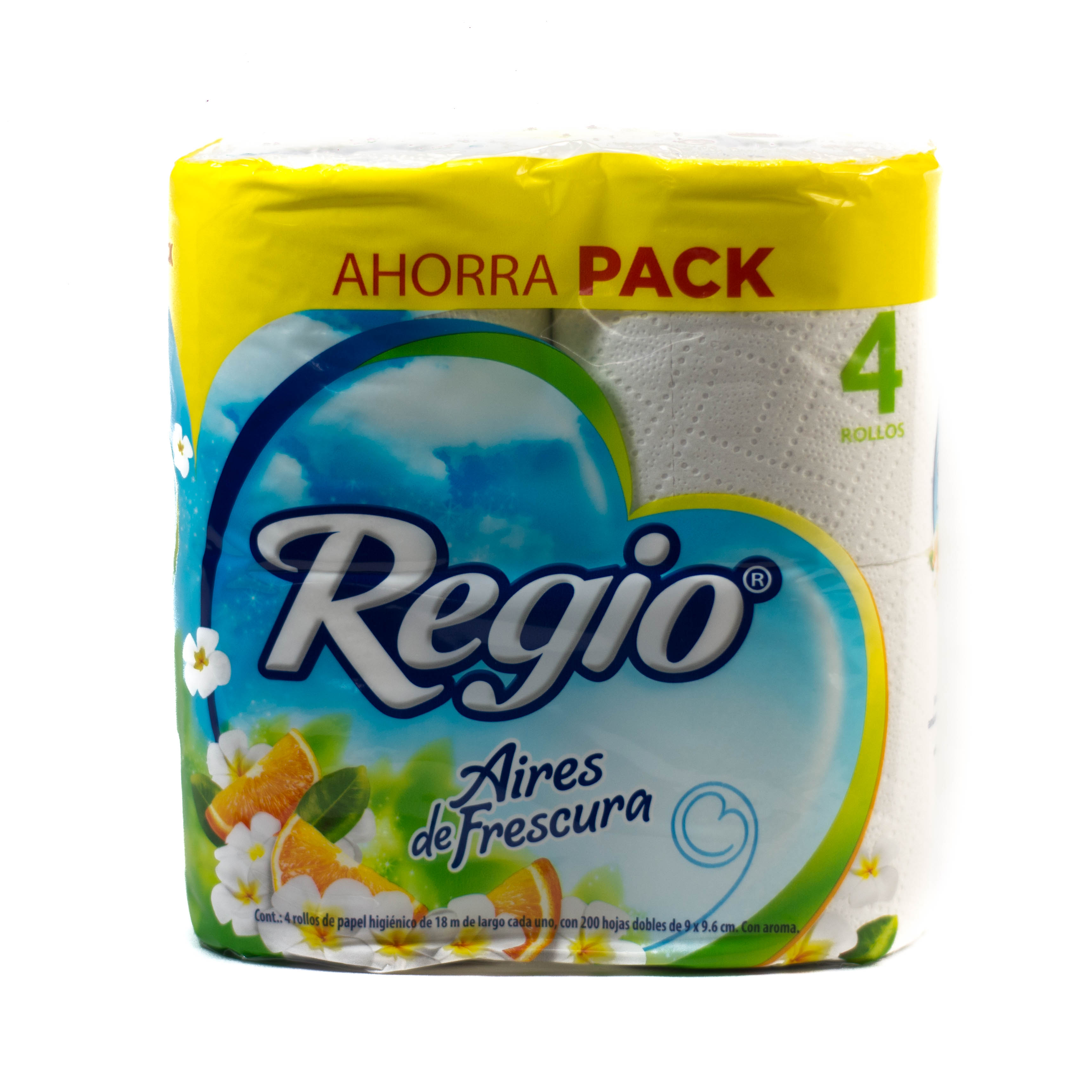 Papel Higienico Regio Aires de Frescura Paquete con 4 pz. Papel Higienico Regio Aires de Frescura Paquete con 4 pz.
