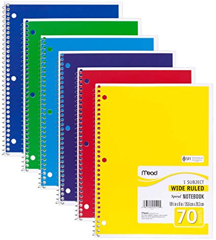 Cuaderno Wide Ruled de 70 hojas de raya Cuaderno Wide Ruled de 70 hojas de raya