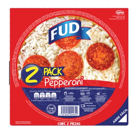 Pizza Instantanea Pepperoni Fud 2pz. Pizza Instantanea Pepperoni Fud 2pz.