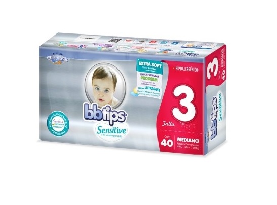Pañales Bbtips Talla 3 Mediano 40pz Pañales Bbtips Talla 3 Mediano 40pz