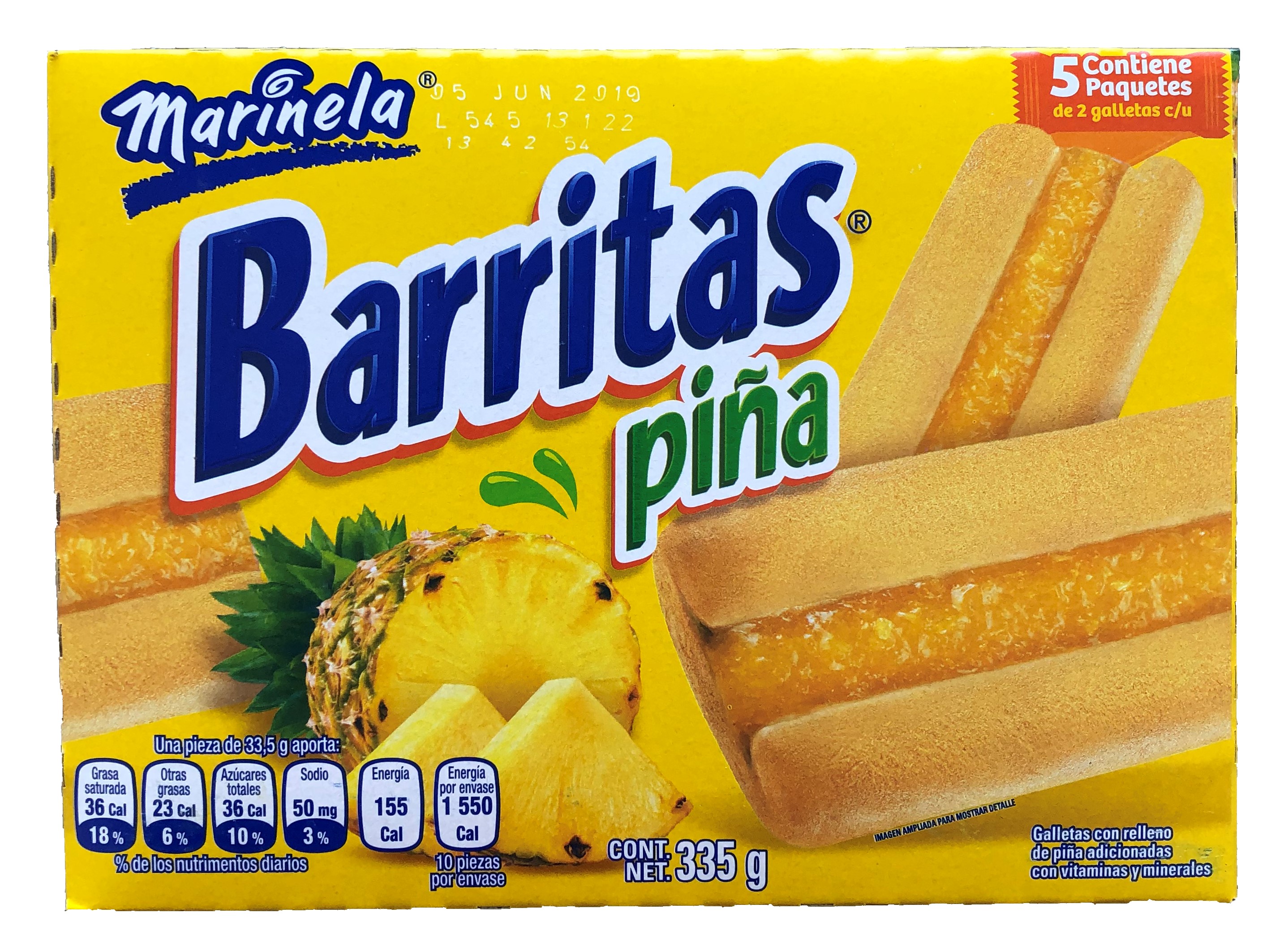 Barritas Marinela Piña 6 paquetes. Barritas Marinela Piña 6 paquetes.